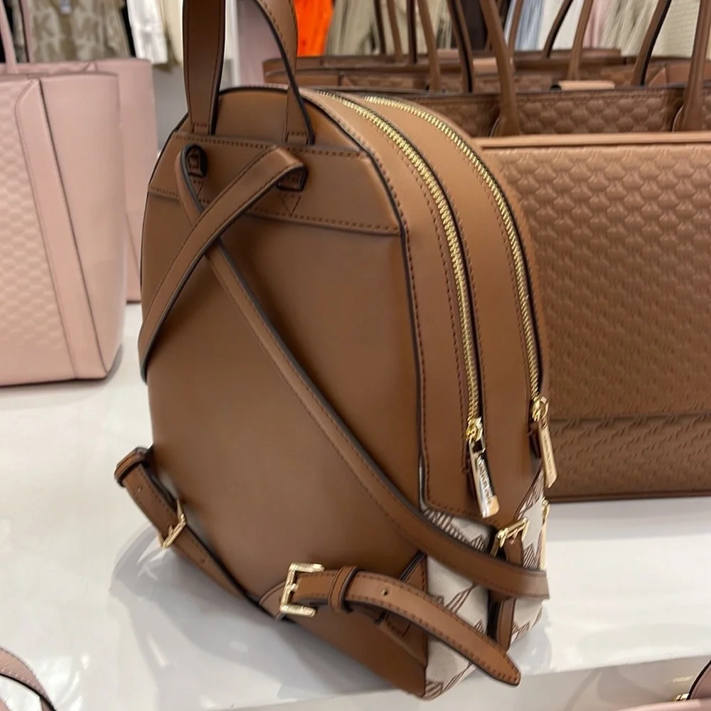 Michael Kors Jaycee Medium Logo Zip Pocket Backpack 35S3G8TB2J LUGGAGE